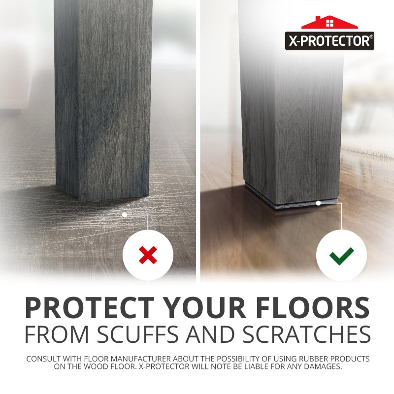 X-Protector Non Slip Furniture Pads X-PROTECTOR - 8 PCS 4" - Premium Furniture Grippers! Rubber Feet Hardwood Floor Protectors for Furniture Legs - Couch Stoppers - Keep Your Furniture in Place Forever! - Image 4